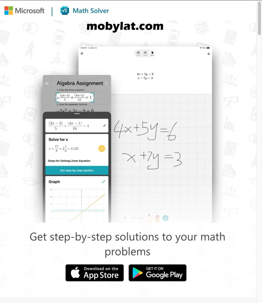 تطبيق مايكروسوفت لحل المعادلات الرياضية
